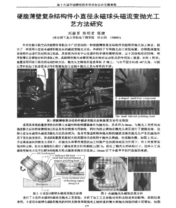 硬脆薄壁复杂结构件小直径永磁球头磁流变抛光工艺方法研究