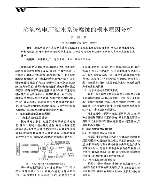 滨海核电厂海水系统腐蚀的根本原因分析