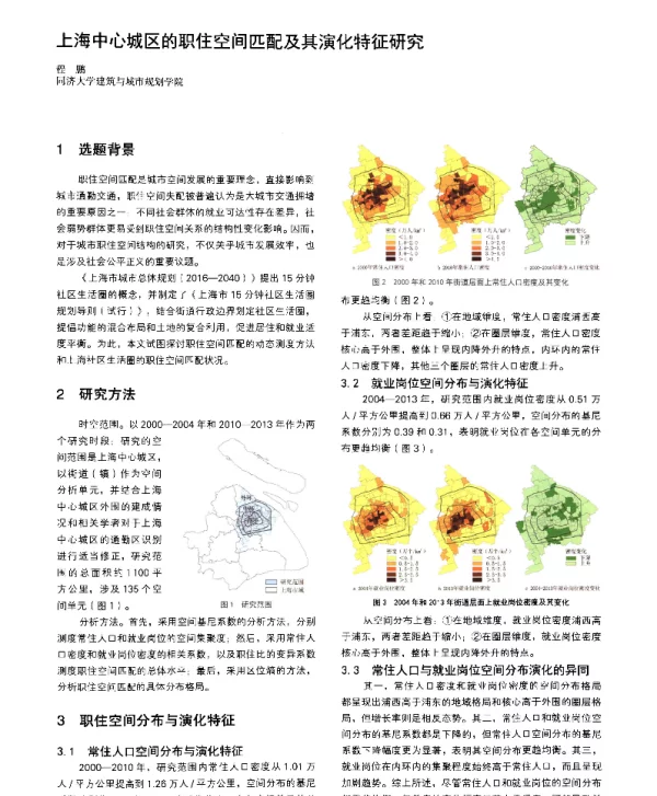 上海中心城区的职住空间匹配及其演化特征研究