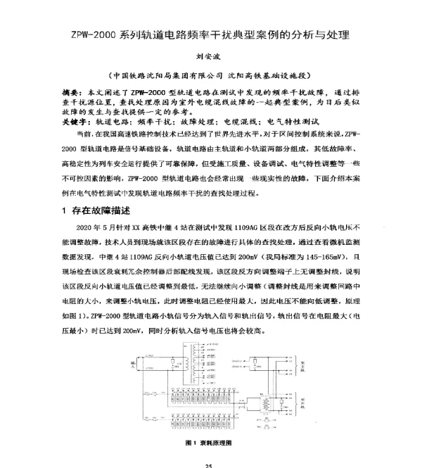 ZPW-2000系列轨道电路频率干扰典型案例的分析与处理