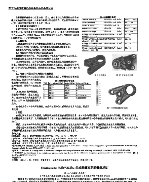 电动汽车动力总成悬置支架轻量化探讨