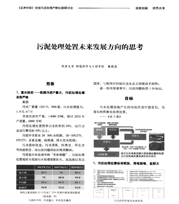 污泥处理处置未来发展方向的思考