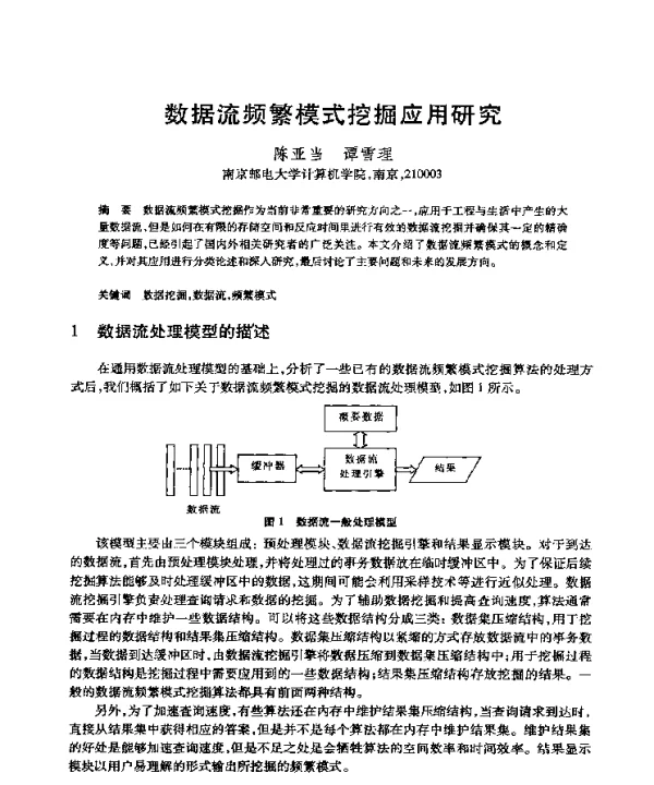 数据流频繁模式挖掘应用研究