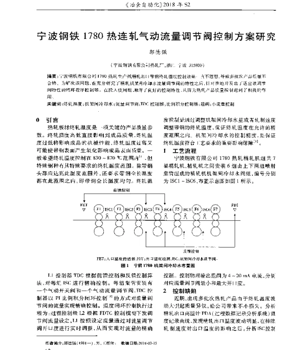 宁波钢铁1780热连轧气动流量调节阀控制方案研究