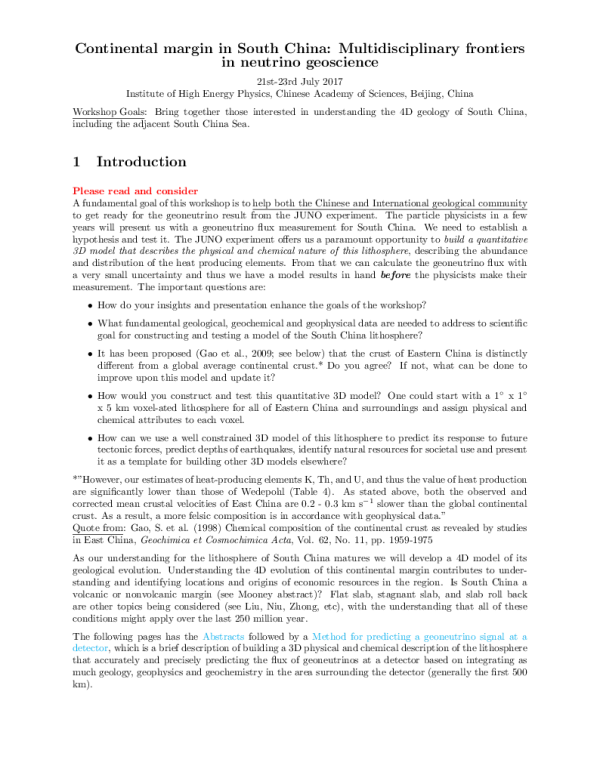 ContinentalmargininSouthChinaMultidisciplinaryfrontiersinneutrinogeoscience