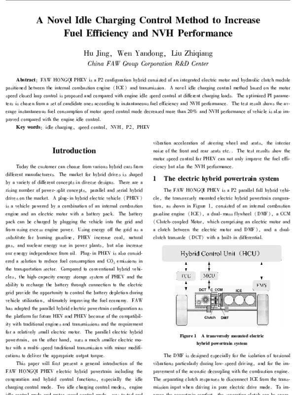 ANovelIdleChargingControlMethodtoIncreaseFuelEfficiencyandNVHPerformance