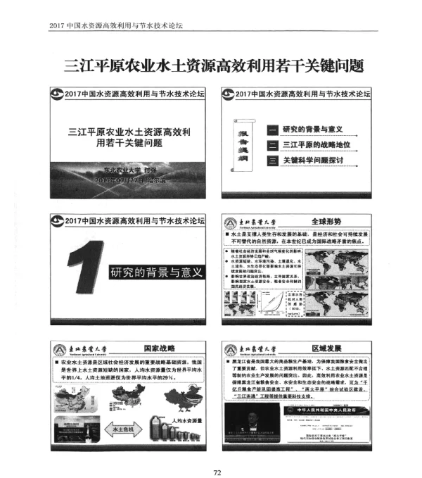 三江平原农业水土资源高效利用若干关键问题