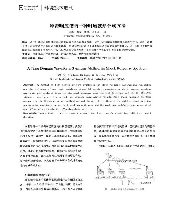 冲击响应谱的一种时域波形合成方法