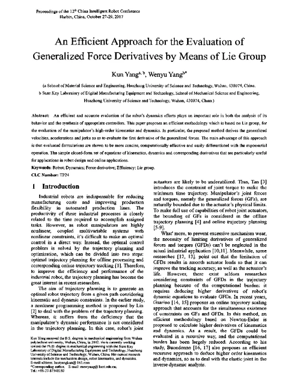 AnEfficientApproachfortheEvaluationofGeneralizedForceDerivativesbyMeansofLieGroup