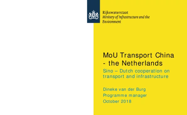 MoUTransportChina-theNetherlands