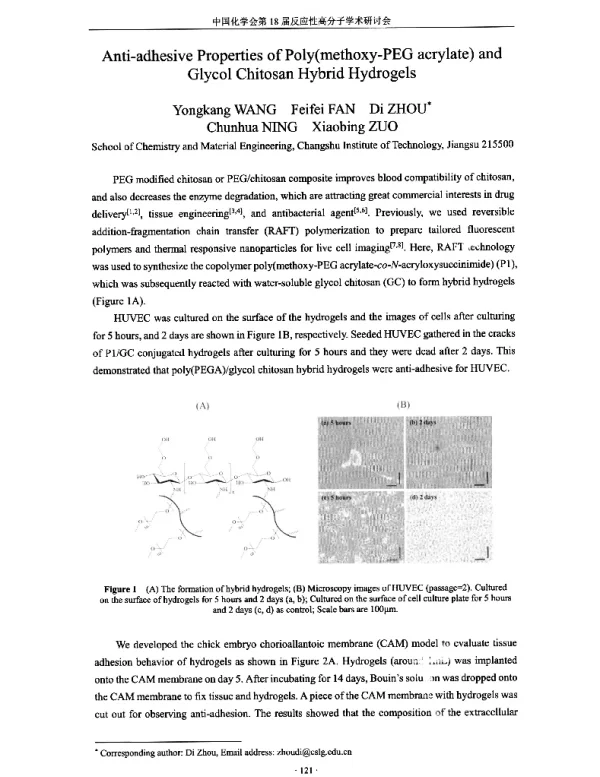 Anti-adhesivePropertiesofPoly(methoxy-PEGacrylate)andGlycolChitosanHybridHydrogels