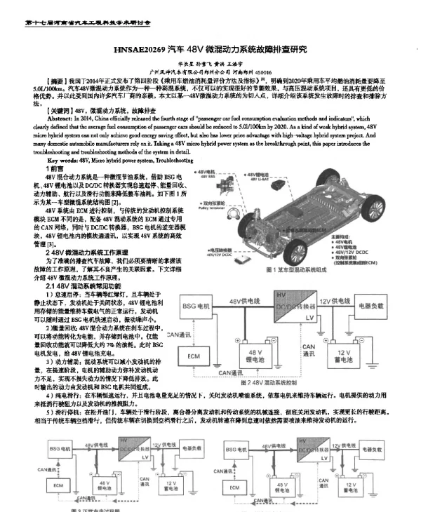 汽车48V微混动力系统故障排查研究
