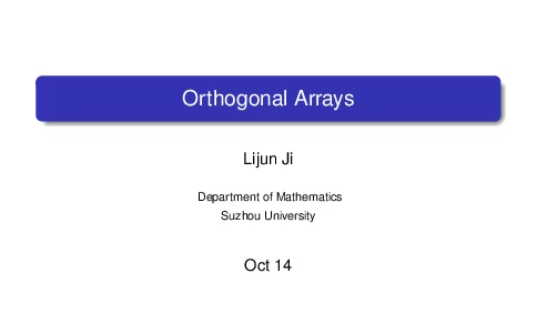 OrthogonalArrays