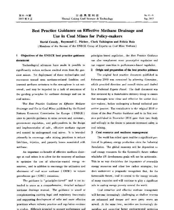 BestPracticeGuidanceonEffectiveMethaneDrainageandUseinCoalMinesforPolicy-makers