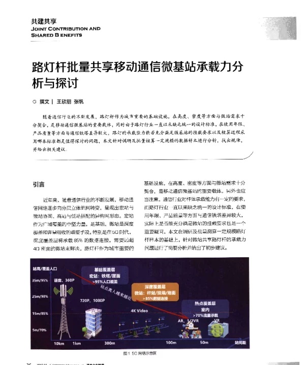 路灯杆批量共享移动通信微基站承载力分析与探讨