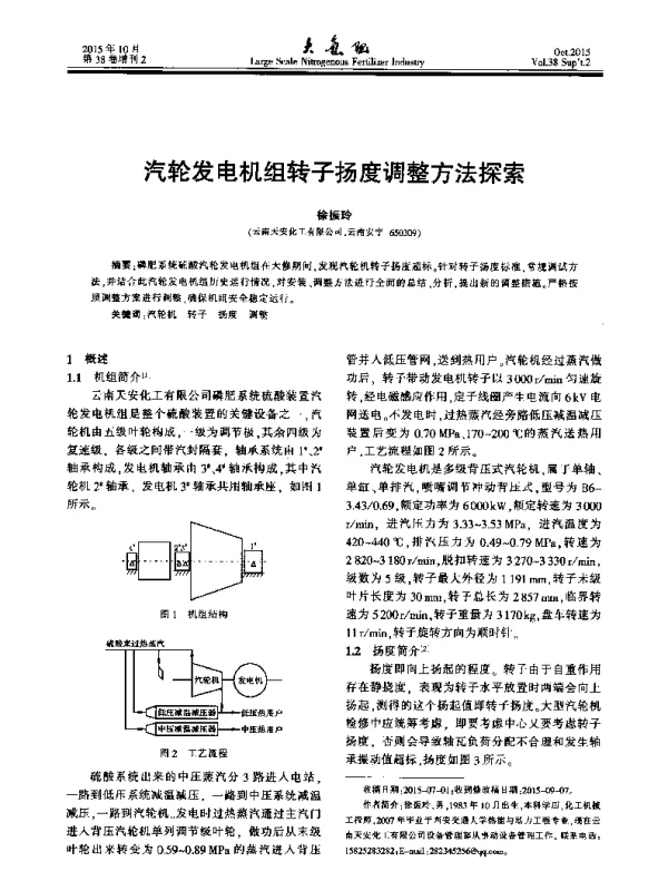 汽轮发电机组转子扬度调整方法探索