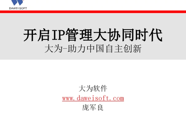 开启IP管理大协同时代大为-助力中国自主创新