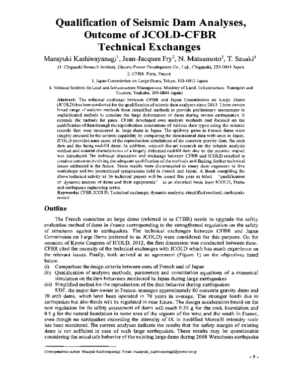 QualificationofSeismicDamAnalysesOutcomeofJCOLD-CFBRTechnicalExchanges