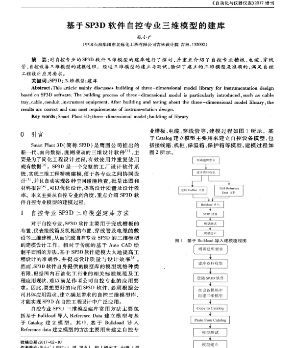 基于SP3D软件自控专业三维模型的建库