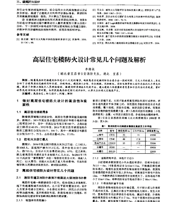 高层住宅楼防火设计常见几个问题及解析