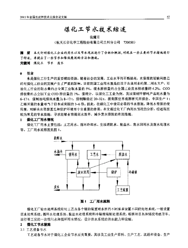 煤化工节水技术综述