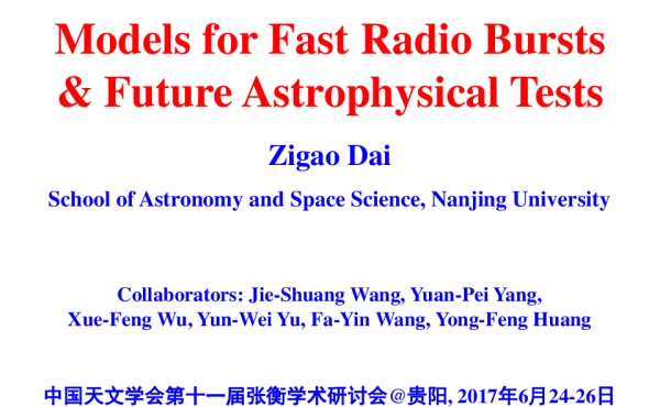 ModelsforFastRadioBursts&FutureAstrophysicalTests