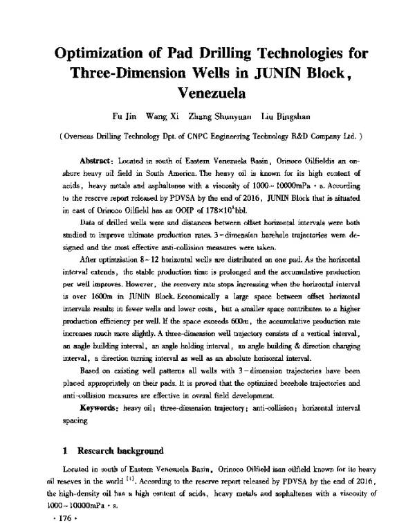 OptimizationofPadDrillingTechnologiesforThree-DimensionWellsinJUNINBlockVenezuela