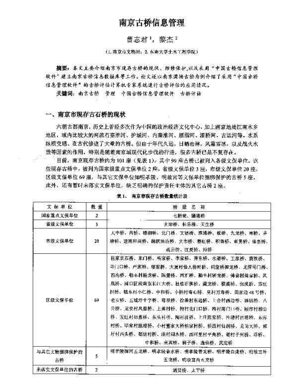 南京古桥信息管理