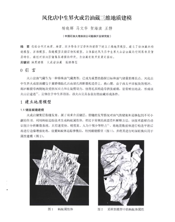 风化店中生界火成岩油藏三维地质建模