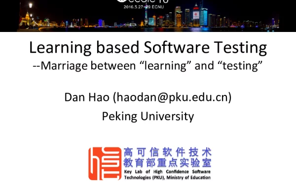 LearningbasedSoftwareTesting--Marriagebetweenlearningandtesting