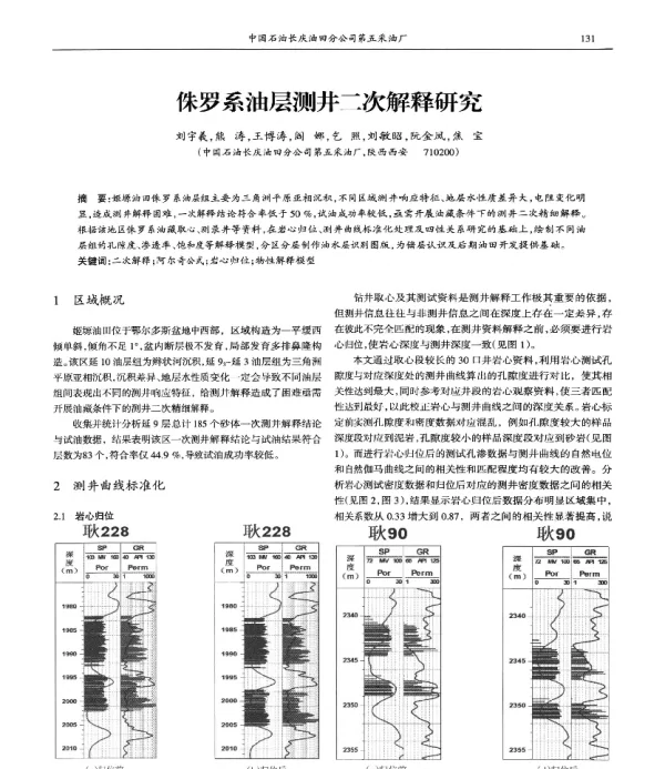 侏罗系油层测井二次解释研究