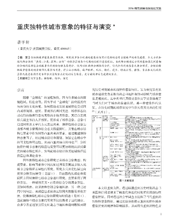 重庆独特性城市意象的特征与演变