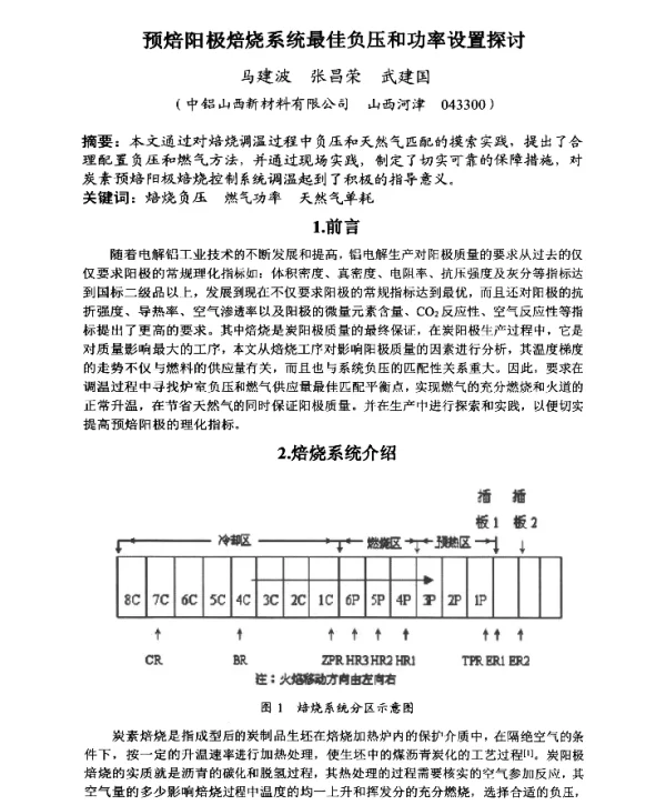 预焙阳极焙烧系统最佳负压和功率设置探讨