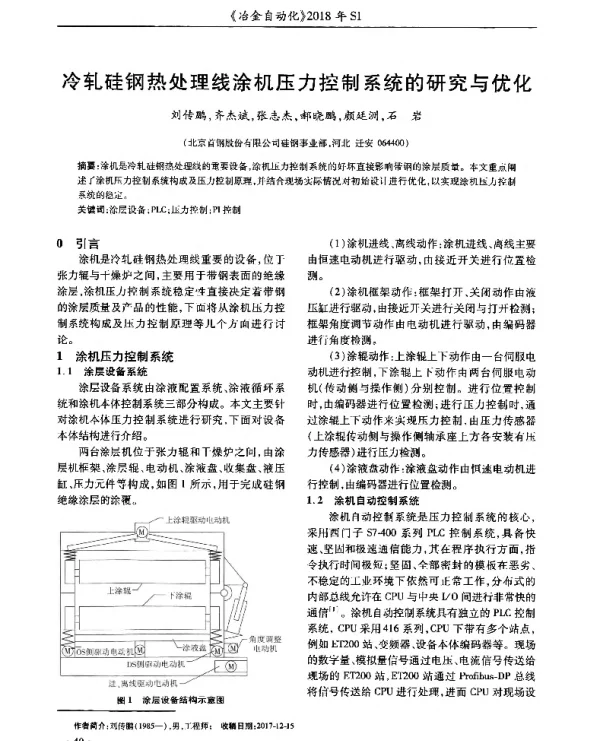 冷轧硅钢热处理线涂机压力控制系统的研究与优化