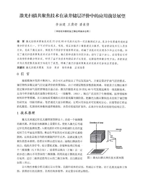 激光扫描共聚焦技术在录井储层评价中的应用前景展望