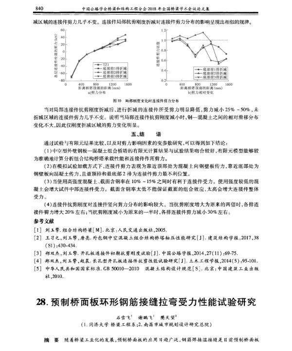 预制桥面板环形钢筋接缝拉弯受力性能试验研究
