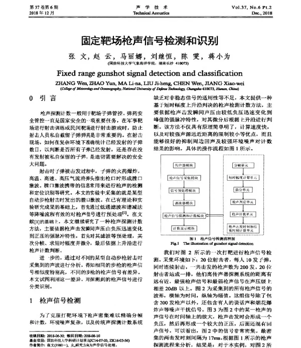 固定靶场枪声信号检测和识别