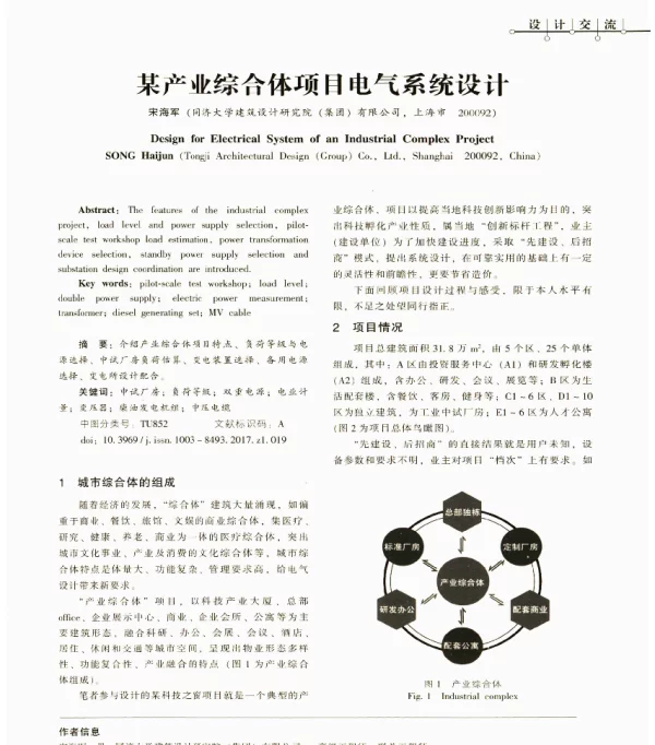 某产业综合体项目电气系统设计