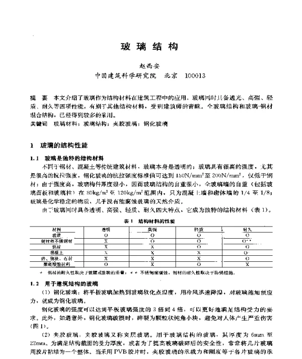玻璃结构