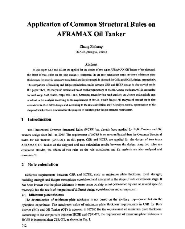 ApplicationofCommonStructuralRulesonAFRAMAXOilTanker