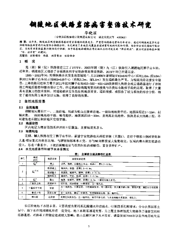 铜陵地区铁路岩溶病害整治技术研究