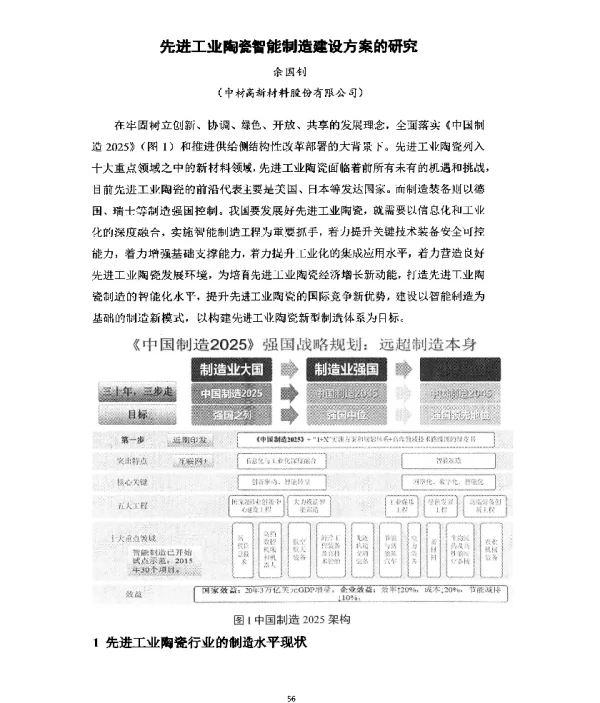 先进工业陶瓷智能制造建设方案的研究