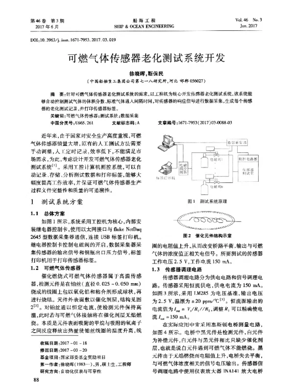 可燃气体传感器老化测试系统开发