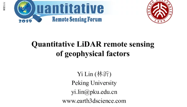 QuantitativeLiDARremotesensingofgeophysicalfactors