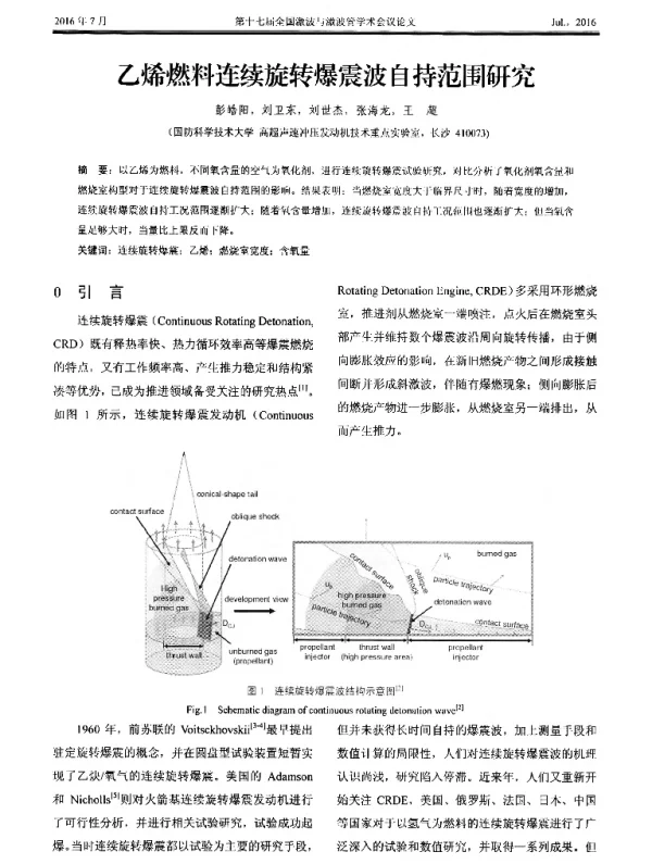乙烯燃料连续旋转爆震波自持范围研究