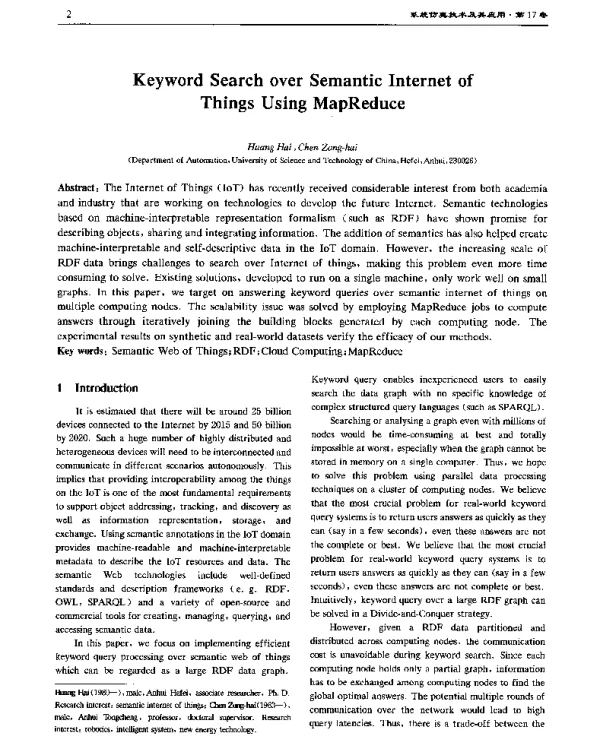 KeywordSearchoverSemanticInternetofThingsUsingMapReduce