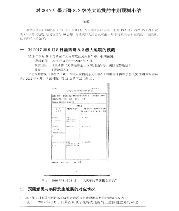 对2017年墨西哥8.2级特大地震的中期预测小结