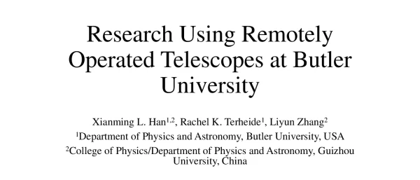ResearchUsingRemotelyOperatedTelescopesatButlerUniversity