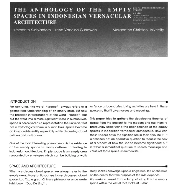 THEANTHOLOGYOFTHEEMPTYSPACESININDONESIANVERNACULARARCHITECTURE
