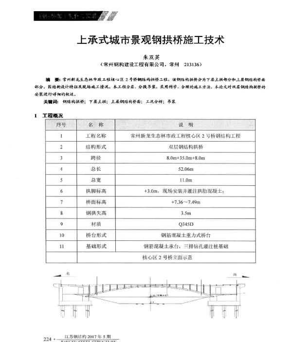 上承式城市景观钢拱桥施工技术